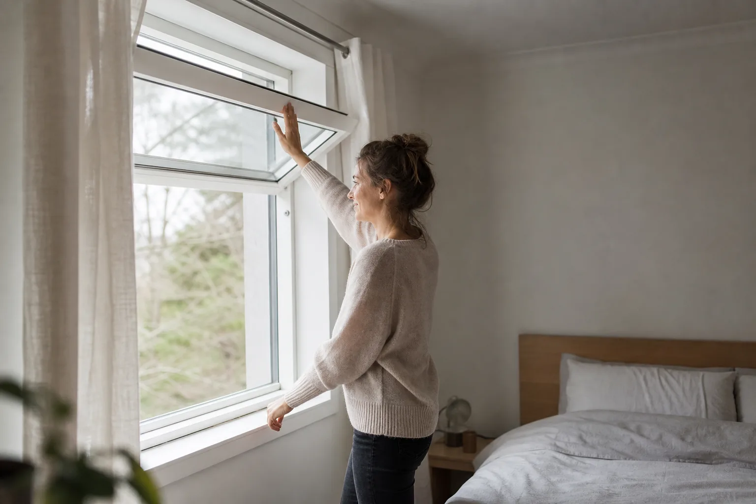 En bostadsöppning där nätets storlek och fästyta kan planeras.
